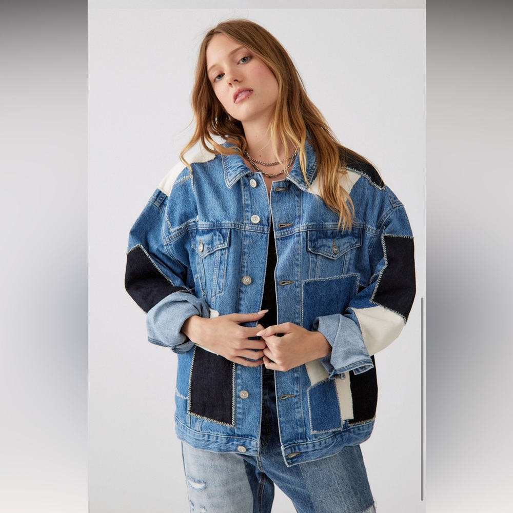 BDG patchwork denim trucker jacket
